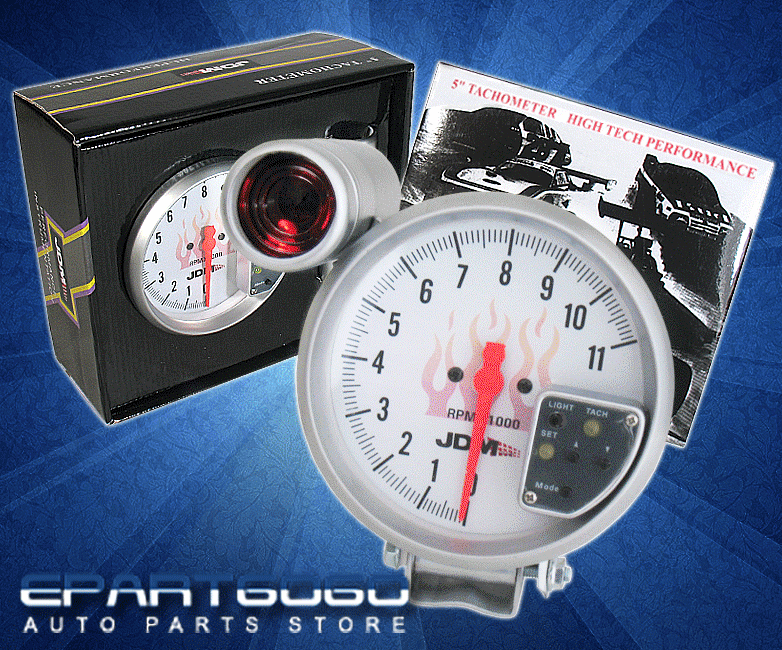 JDM 5" White 7 Color Face Tachometer 11K RPM Tach Gauge W Shift Light Acura eBay